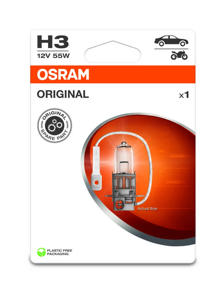 OSRAM Automobilinė lemputė H3 55W 12V PK22S 1vnt