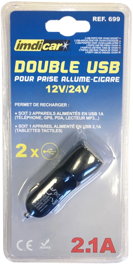Imdicar Automobilinis įkroviklis 2 × USB