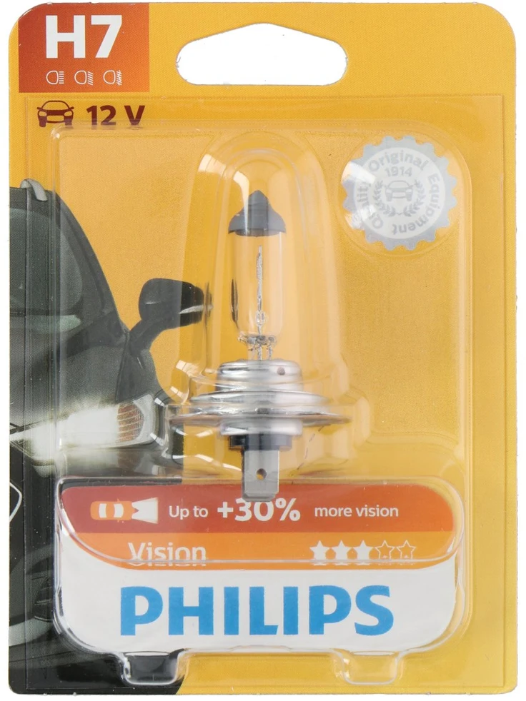 Philips lemputės Vision +30%, H7, 55W, 1vnt. 12972PRB1