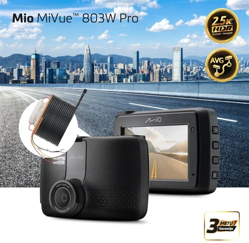 "MiVue™ 803W PRO, 2.5K 1440P HDR, 4M sensor WIFI, GPS, Speedcam, Parking mode, Super-Cap "