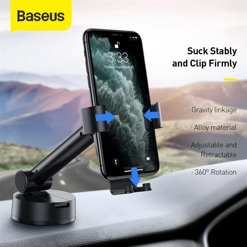 Automobilinis laikiklis Baseus Simpslism - Juodas