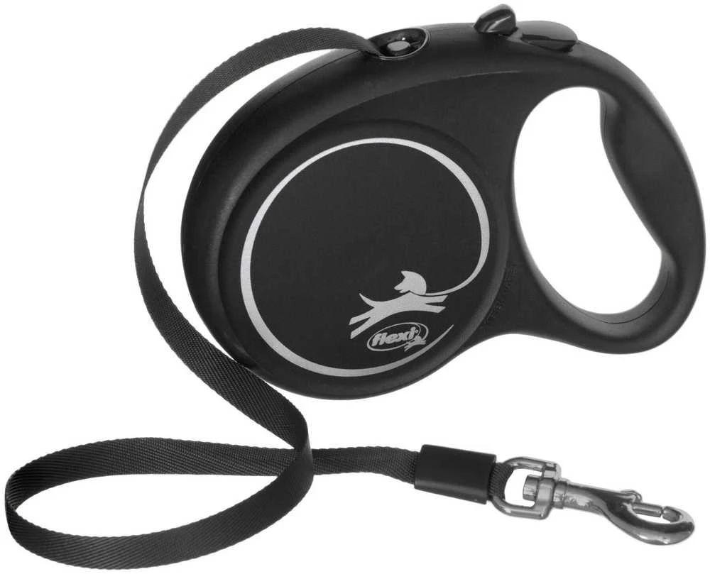 Automātiskā pavada Flexi Juodas Design, melna krās., M 5m