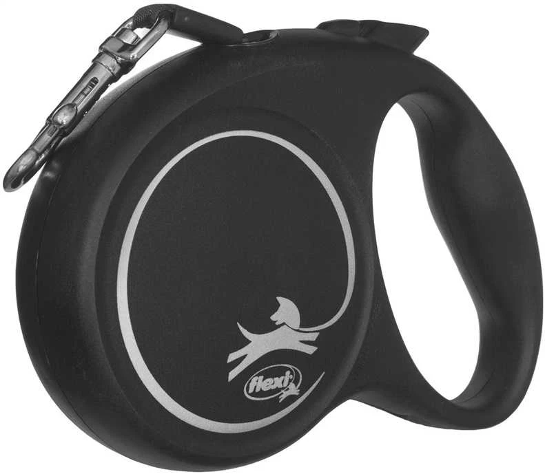 Automātiskā pavada Flexi Juodas Design, melna krās., M 5m