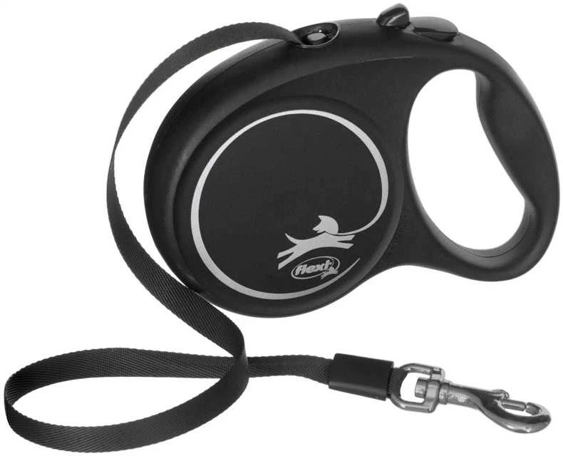 Automātiskā pavada Flexi Juodas Design, melna krās., M 5m