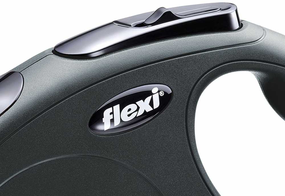 Flexi New Classic XS pavadėlis šunims iki 8kg virvinis 3m juodos spalvos