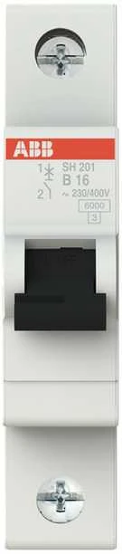 Automatinis jungiklis ABB SH201, 1P, B, 16A, 6kA