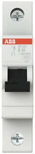Automatinis jungiklis ABB SH201, 1P, B, 20A, 6kA