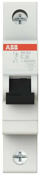 Automatinis jungiklis ABB SH201, 1P, C, 20A, 6kA