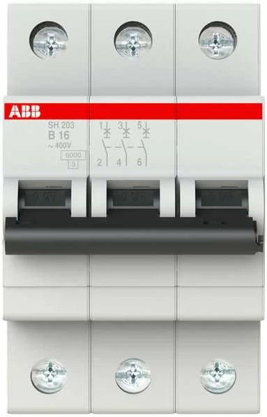 Automatinis jungiklis ABB SH203, 3P, B, 16A, 6kA