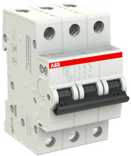 Automatinis jungiklis ABB SH203, 3P, C, 20A, 6kA