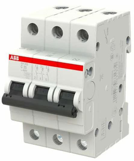 Automatinis jungiklis ABB SH203, 3P, C, 25A, 6kA