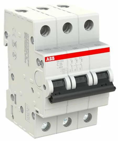 Automatinis jungiklis ABB SH203, 3P, C, 25A, 6kA