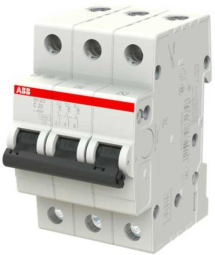 Automatinis jungiklis ABB SH203, 3P, C, 20A, 6kA