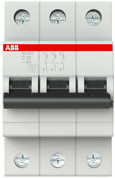 Automatinis jungiklis ABB SH203, 3P, C, 32A, 6kA