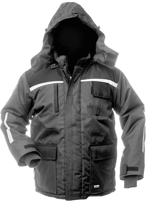 B Safety Vyriška darbo striukė „Baltic Canvas FB-8924“, juoda/pilka, XXL dydis