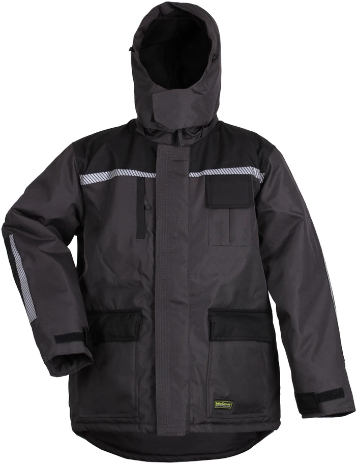 B Safety Vyriška darbo striukė „Baltic Canvas FB-8924“, juoda/pilka, XXL dydis