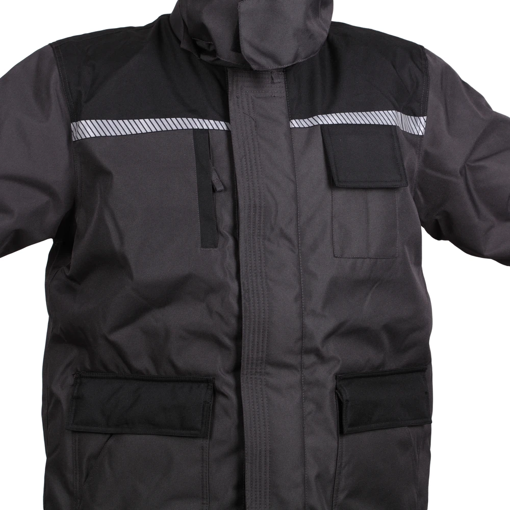 B Safety Vyriška darbo striukė „Baltic Canvas FB-8924“, juoda/pilka, XXL dydis
