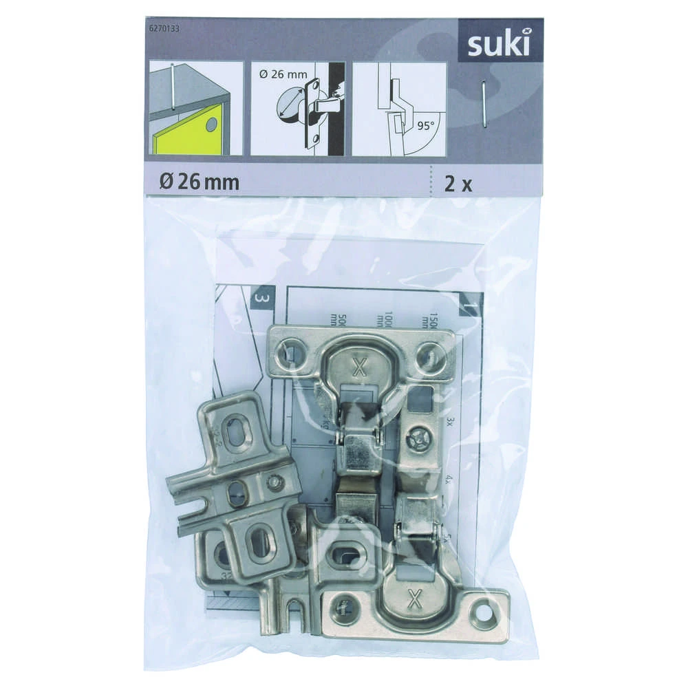 Lankstas baldams Suki, 2.6 cm, 95 °, nikelio, 2 vnt.