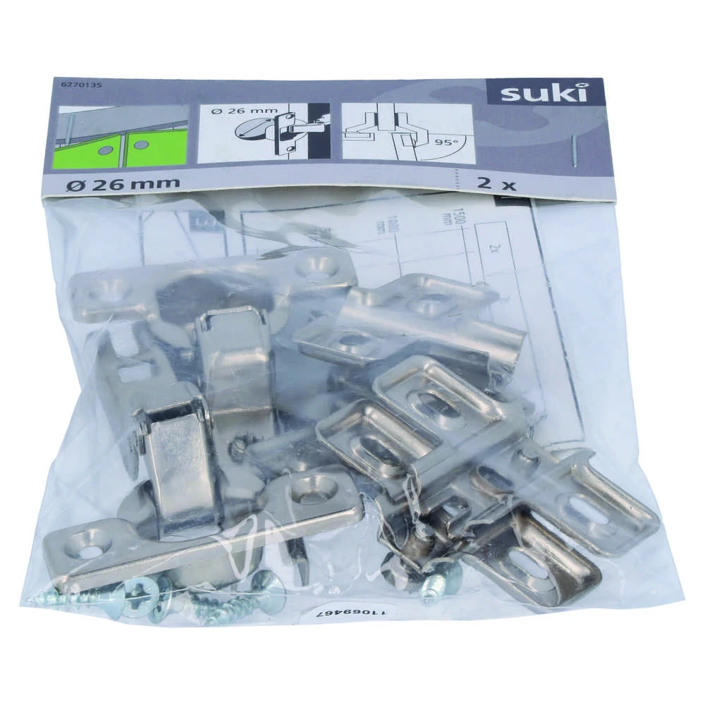 Lankstas baldams Suki, 2.6 cm, 95 °, nikelio, 2 vnt.