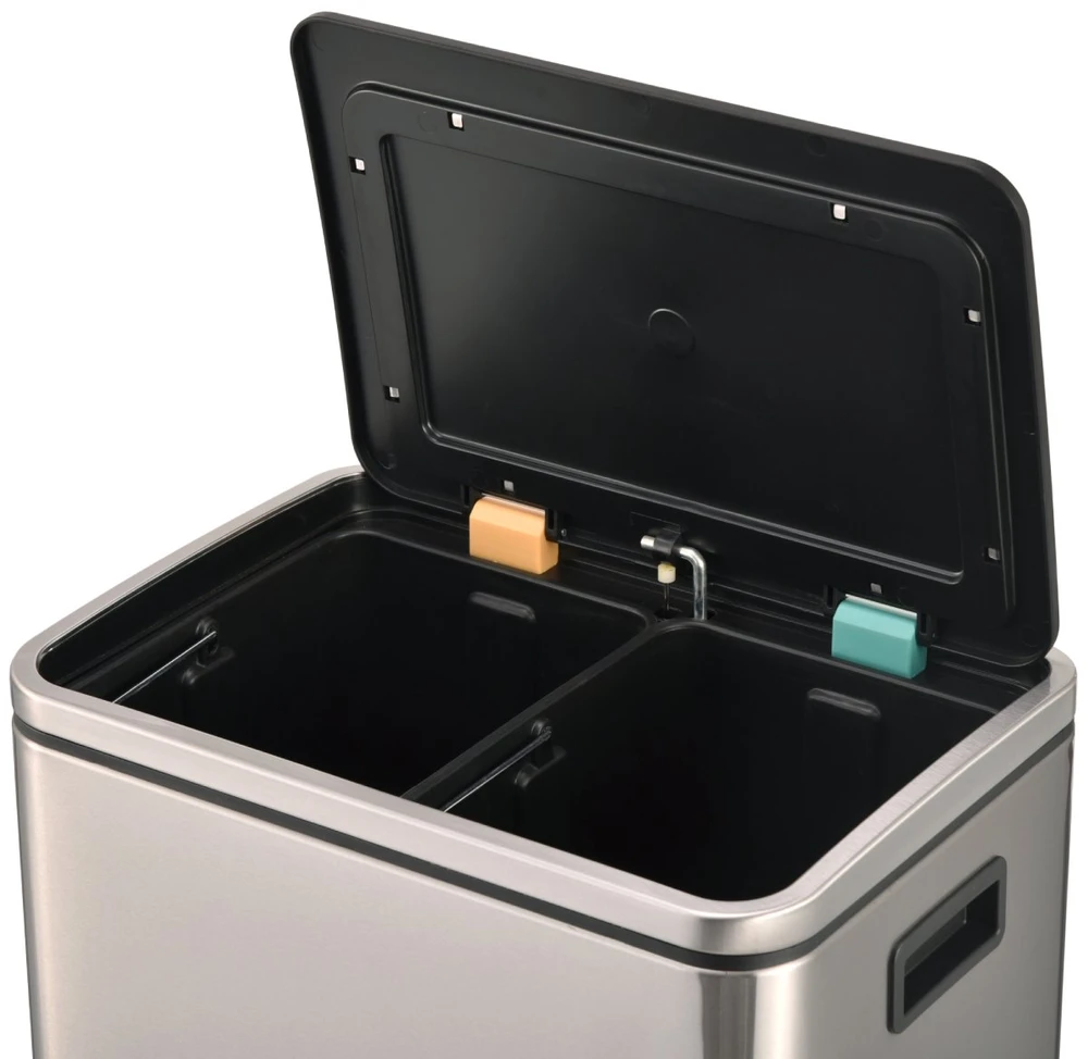 Šiukšliadėžė Baltic Aqua 15L+15L Chromo
