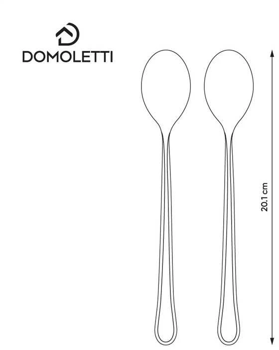 Baro šaukštelis Domoletti City 220S2CT/10, nerūdijantysis plienas, pilka sp., 2 vnt.