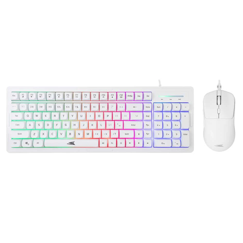 Baracuda Gaming membraninė klaviatūra su pele ORCA Gaming Combo, US išdėstymas, baltos spalvos (BGC-011)