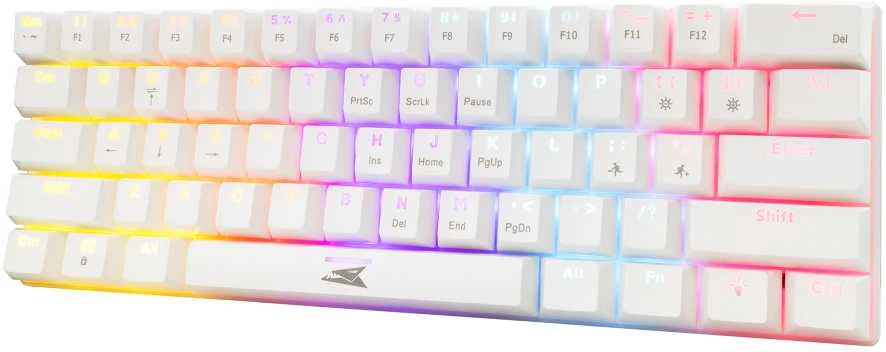 Baracuda Dolphin mechaninė žaidimų klaviatūra, US išdėstymas, Mėlyna Switches, Baltas (BGK-03221)
