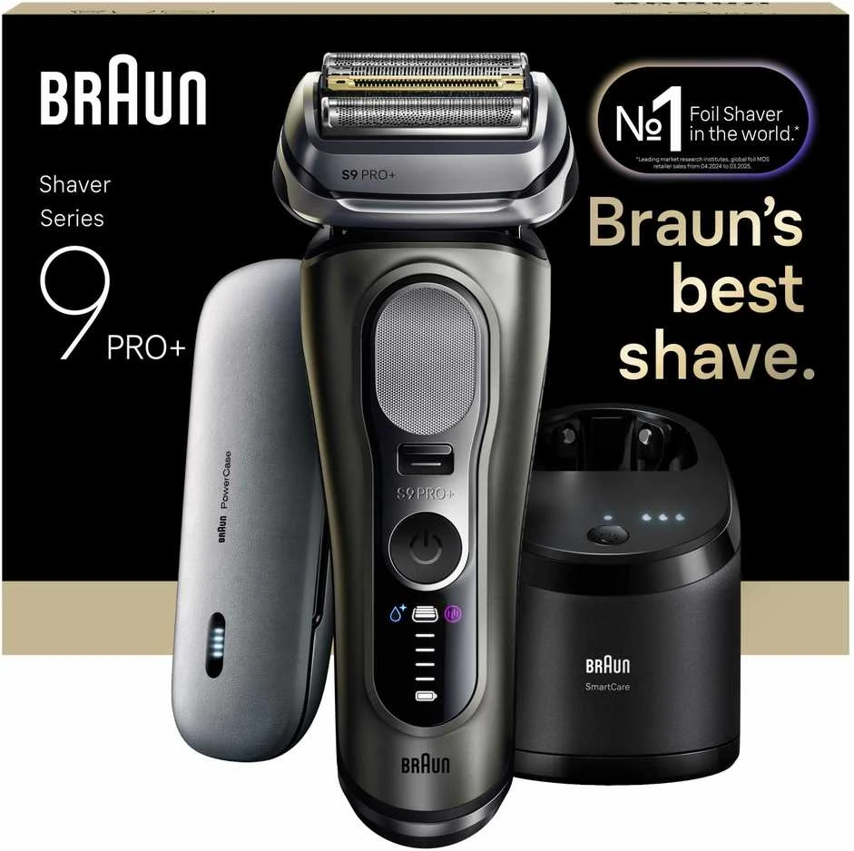 Braun 9675CC Barzdaskutė Series 9 PRO+ Clean&Charge +Power Case / pilkas
