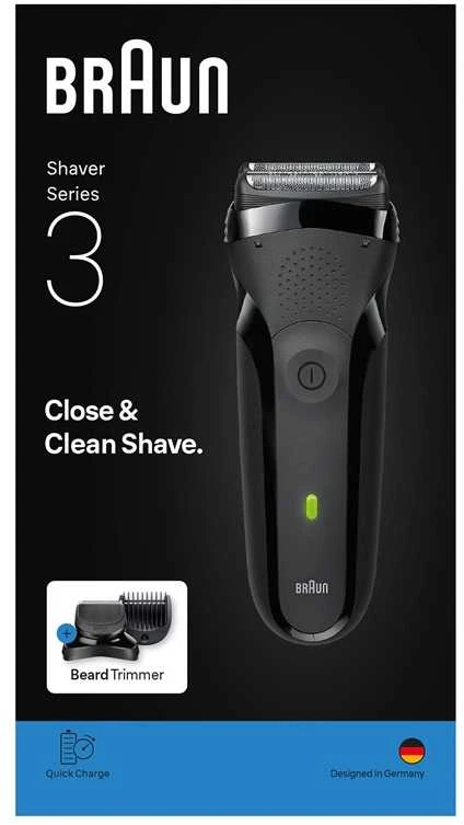 Barzdaskutė Braun Series 3+ 3000BT, juoda