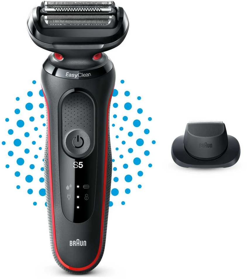 Braun | Shaver | 51-R1200s | Operating time (max) 50 min | Wet & Dry | Juodas/Raudona