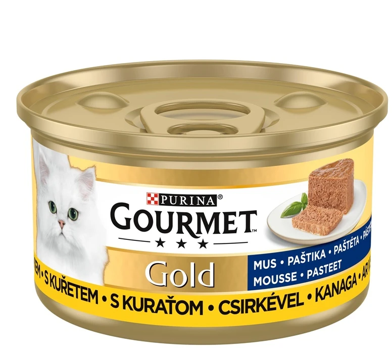 Purina Nestle Gourmet Gold – lašiša ir vištiena -85 g drėgno kačių ėdalo