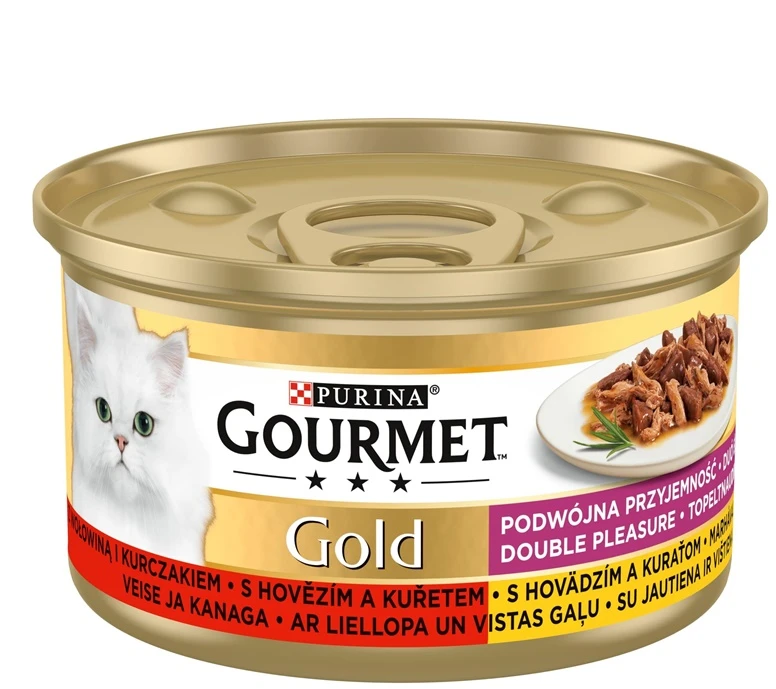 Konservai katėms su jautiena Purina GOURMET GOLD, 1x85 g