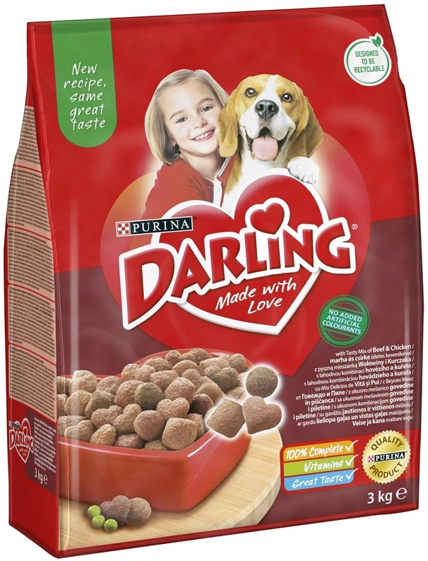 Purina Nestle Sausas ėdalas šunims Darling, su mėsa ir daržovėmis, 3kg