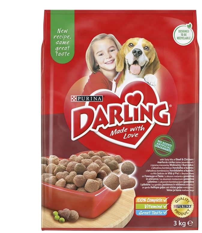 Purina Nestle Sausas ėdalas šunims Darling, su mėsa ir daržovėmis, 3kg