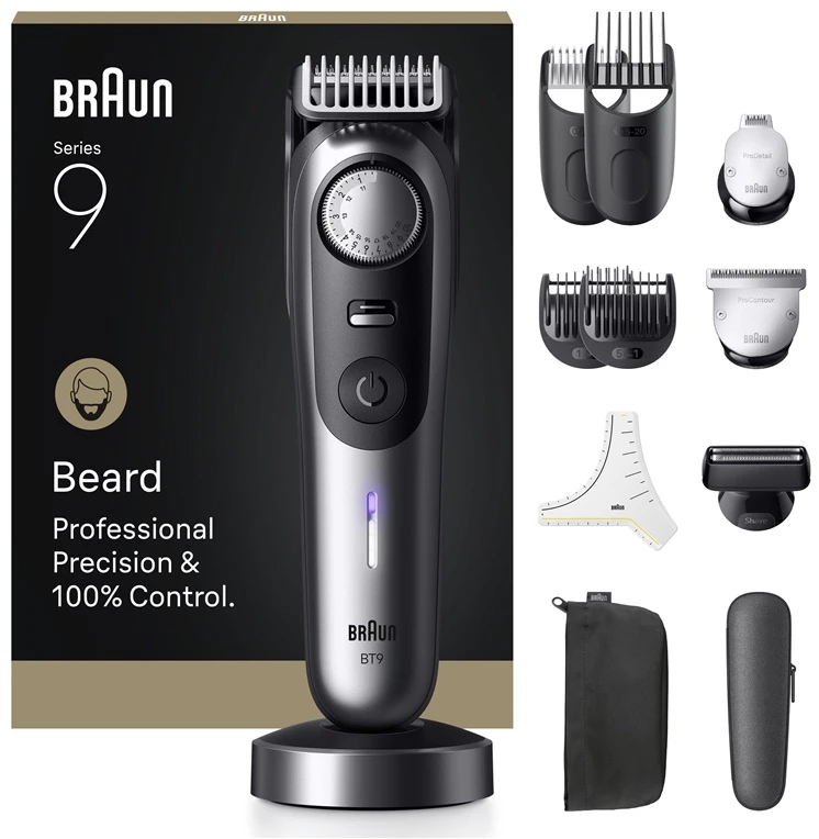 Barzdaskutė Barzdakirpė Braun Series 9 BT9560, li-ion, juoda sp.
