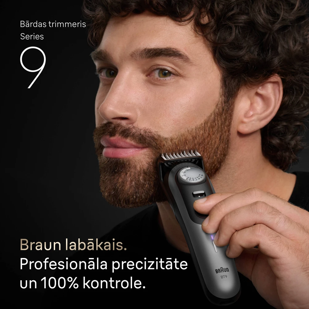 Barzdaskutė Barzdakirpė Braun Series 9 BT9560, li-ion, juoda sp.