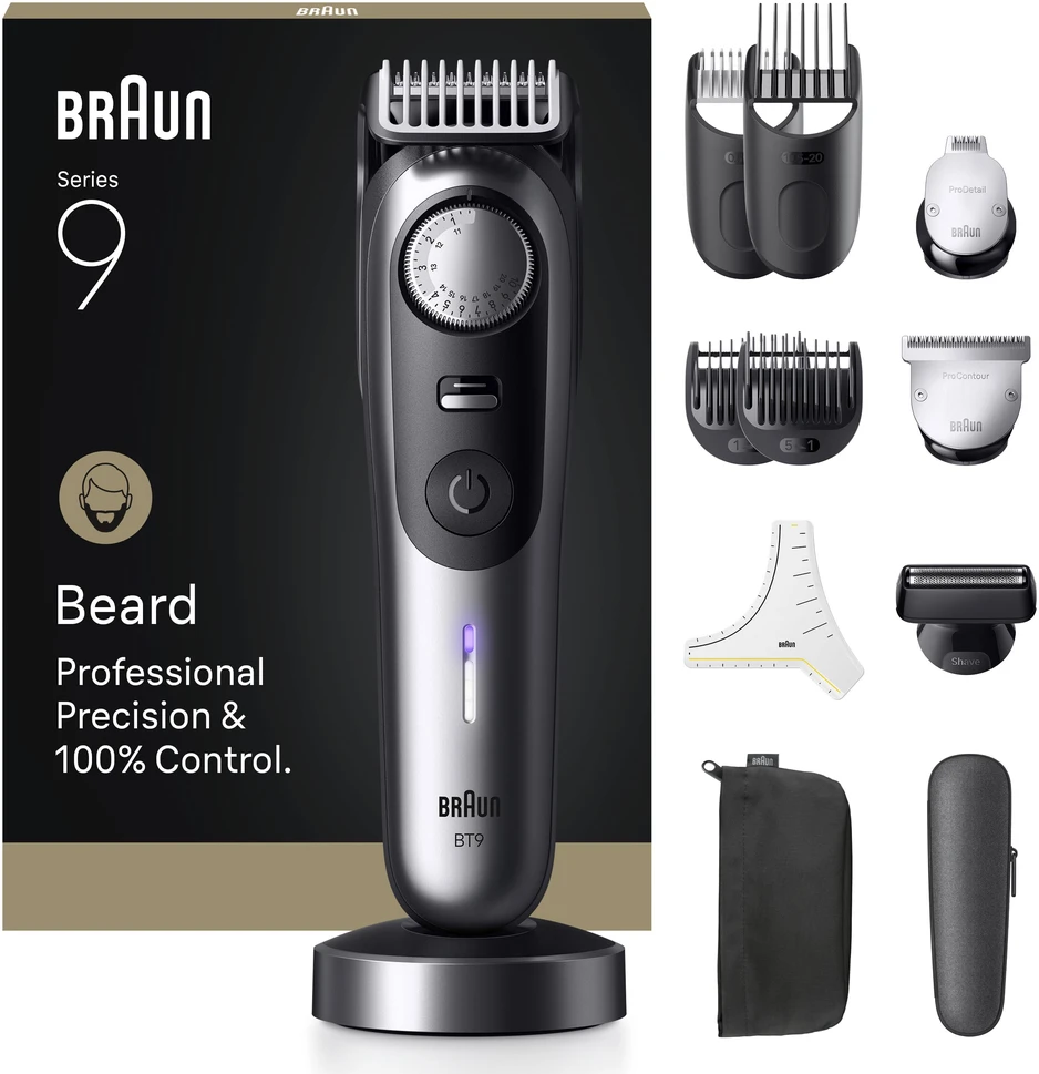 Barzdaskutė Barzdakirpė Braun Series 9 BT9560, li-ion, juoda sp.