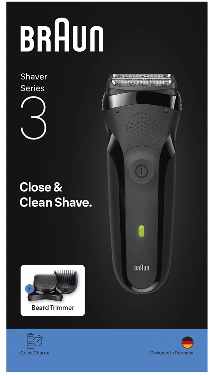 Barzdaskutė Braun Series 3+ 3000BT, juoda