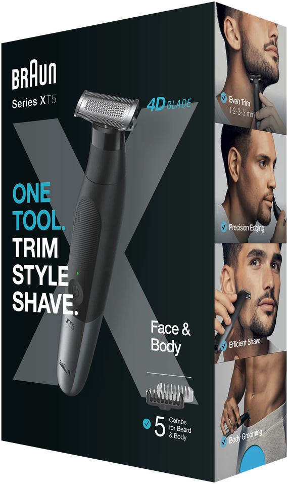 Barzdaskutė Bārdas trimmeris Braun Series X XT5100, melna krās./pelēka krās.