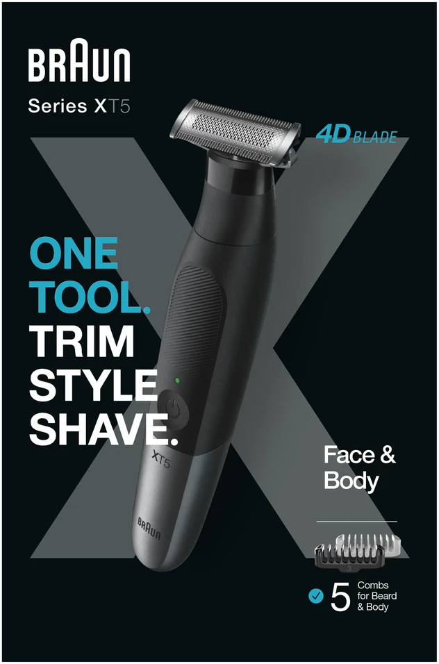 Barzdaskutė Bārdas trimmeris Braun Series X XT5100, melna krās./pelēka krās.