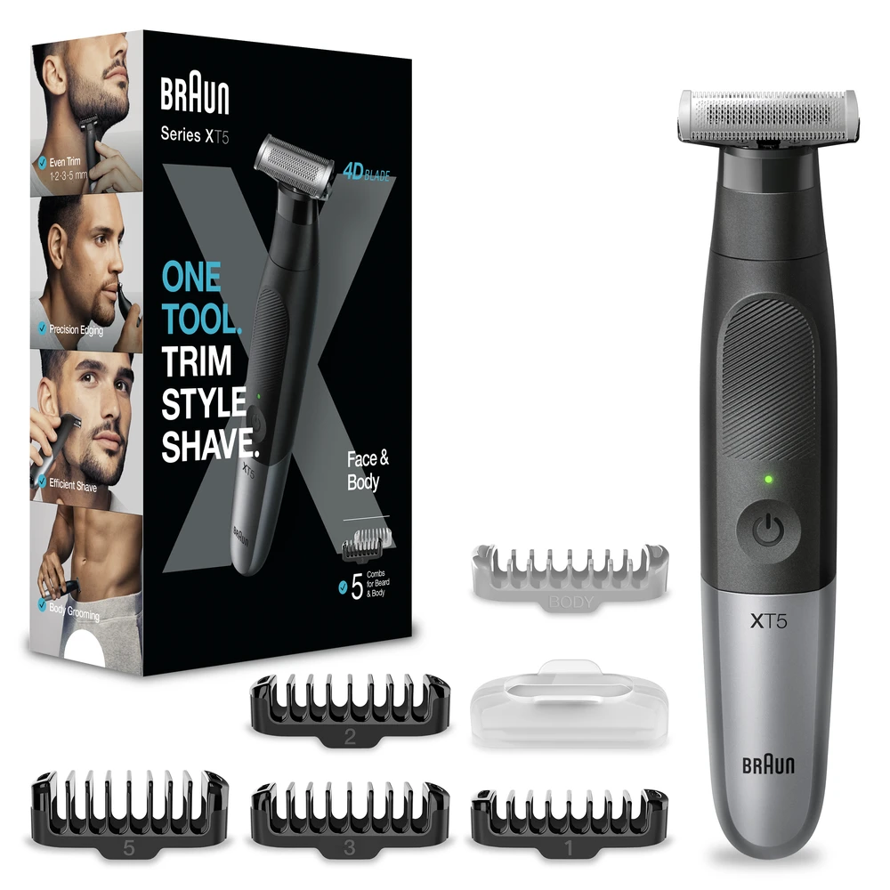 Barzdaskutė Bārdas trimmeris Braun Series X XT5100, melna krās./pelēka krās.