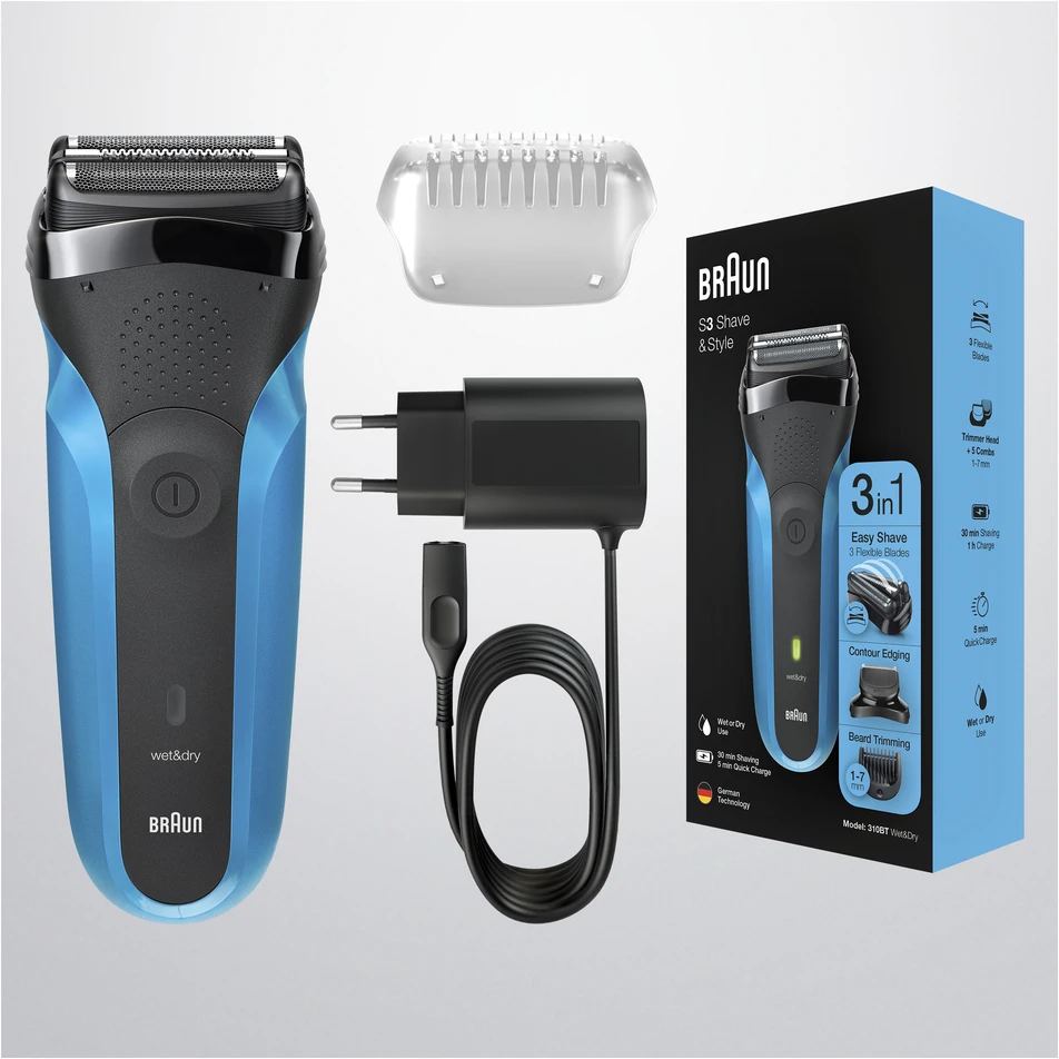 Barzdaskutė Braun 310BT WD, ni-mh, mėlyna/juoda