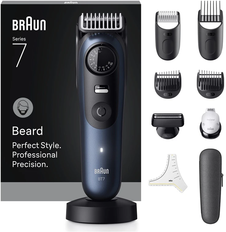 Barzdaskutė Barzdakirpė Braun 7 BT7540, mėlyna sp.