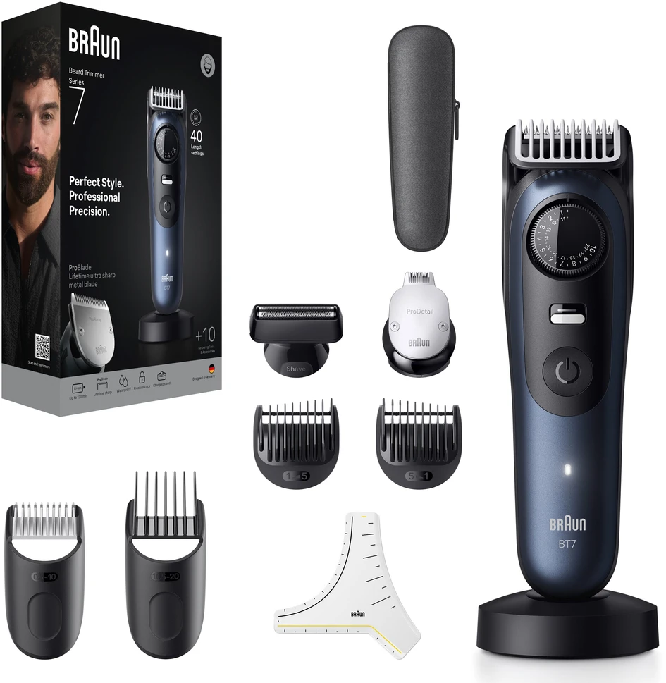 Barzdaskutė Barzdakirpė Braun 7 BT7540, mėlyna sp.