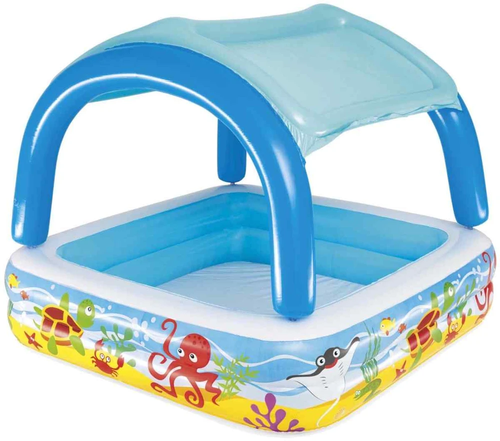 Bestway pripučiamas baseinas su stogeliu, 140x140x114 cm