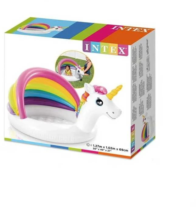 Intex Baby Pool Unicorn Baltas / Spalvotas, Amžius 1-3, 127 x 102 x 69 cm