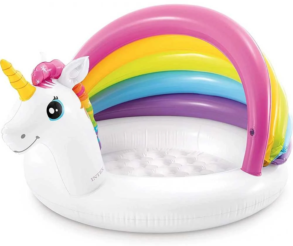 Intex Baby Pool Unicorn Baltas / Spalvotas, Amžius 1-3, 127 x 102 x 69 cm