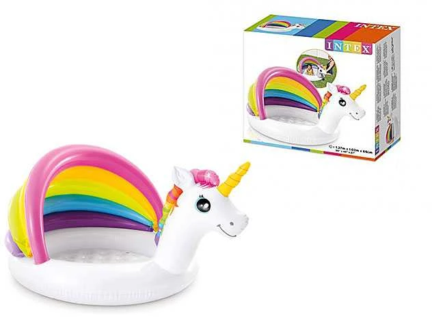 Intex Baby Pool Unicorn Baltas / Spalvotas, Amžius 1-3, 127 x 102 x 69 cm