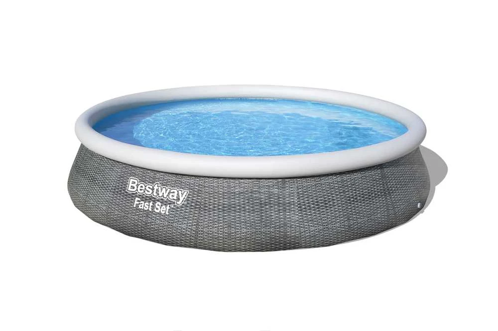Baseinas, pripučiamas Bestway Fast set 57376, baltos spalvos/pilkos spalvos, 396 x 84 cm