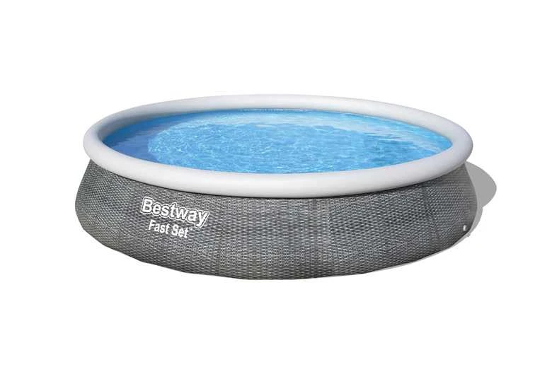 Baseinas, pripučiamas Bestway Fast set 57376, baltos spalvos/pilkos spalvos, 396 x 84 cm
